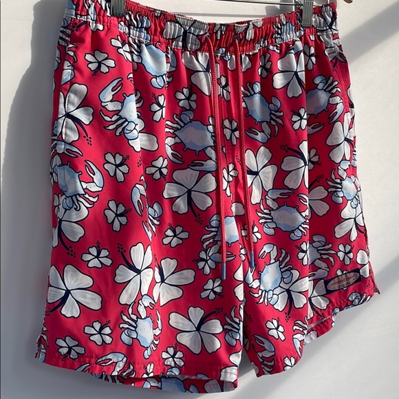 Vineyard Vines Coral and Blue Swim Trunks Shorts with Elastic Waistband Medium - Picture 5 of 16